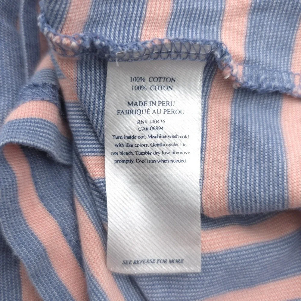 Faherty Shirt Mens Small Pink Blue Isle Polo Short Sleeve Lightweight Striped‎ - Picture 8 of 9